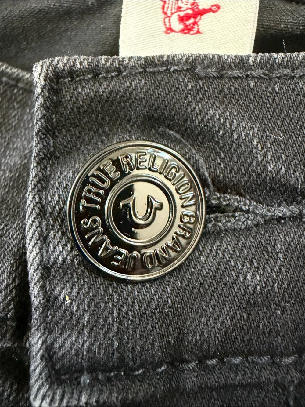 True Religion Ricky Straight Jean Black Denim Relaxed World Tour Mens size 32